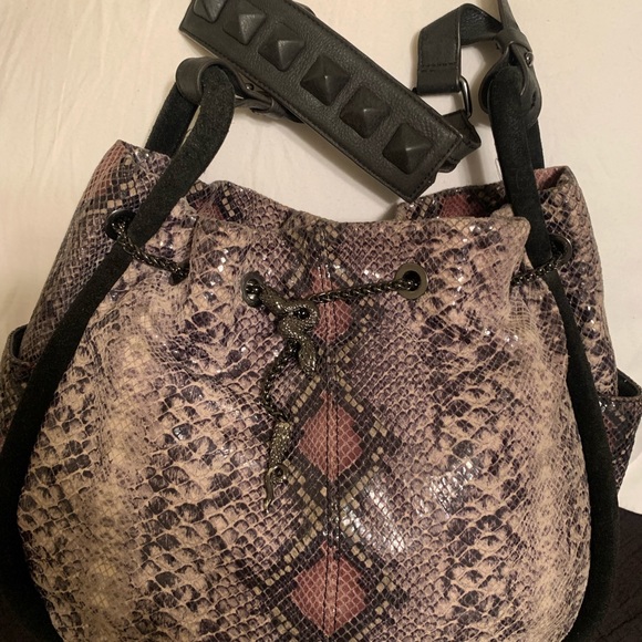 Aimee Kestenberg Python Leather Multicolored Handbag - Picture 3 of 8